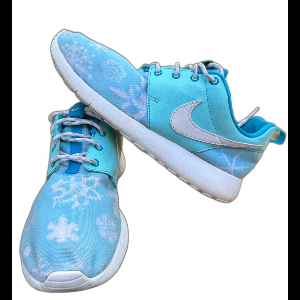 NIKE KIDS ROSHE ONE PRINT GS 7Y COPA WHITE BLUE LAGOON 677784-401